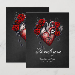 Tarjeta De Agradecimiento Maravilloso corazón victoriano gótico