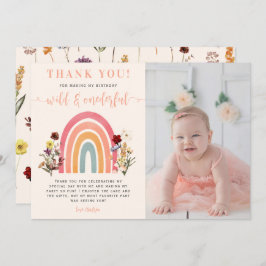 Tarjeta De Agradecimiento Maravilloso flor salvaje Rainbow Birthday Photo