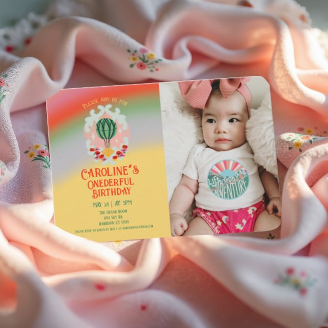 Tarjeta De Agradecimiento Maravilloso primer cumpleaños de globo aerostático (Subido por el creador)