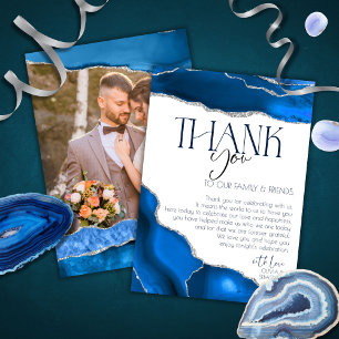 Tarjeta De Agradecimiento Marble Agate Royal boda Boda