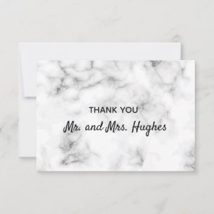 Tarjeta De Agradecimiento Marble elegante boda gracias