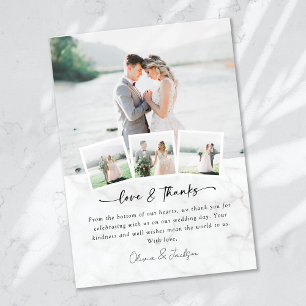 Tarjeta De Agradecimiento Marble Multi Picture Love & Gracias Boda