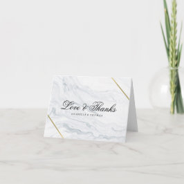 Tarjeta De Agradecimiento Marble y Boda de oro gracias