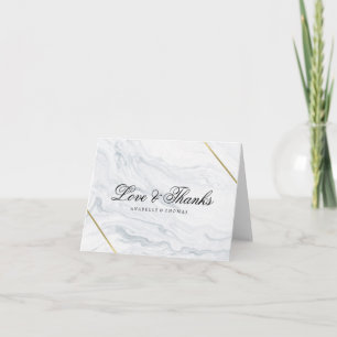 Tarjeta De Agradecimiento Marble y Boda de oro gracias