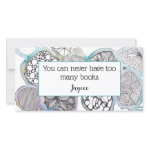 Marca de libro personalizada, arte de doodle de me