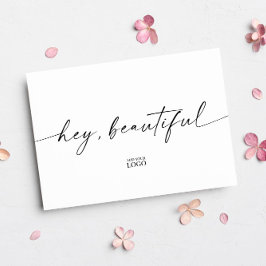 Tarjeta De Agradecimiento Marca Moderna Hey Hermosa Gracias