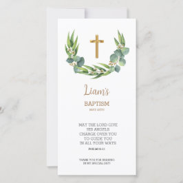 Tarjeta De Agradecimiento Marcador de verde Gracias Tarjeta, Baptism Favor