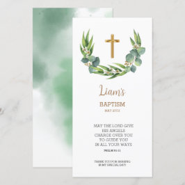 Tarjeta De Agradecimiento Marcador de verde Gracias Tarjeta, Baptism Favor