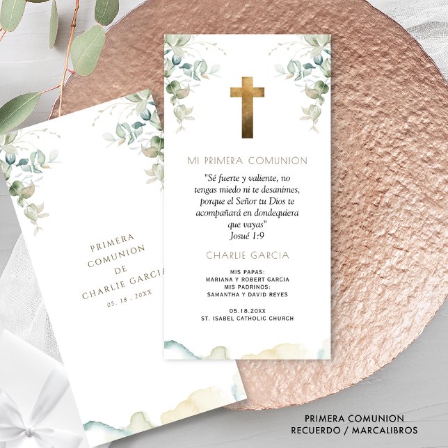 Tarjeta De Agradecimiento Marcalibros, Recuerdo Primera Comunión Botánico (Subido por el creador)