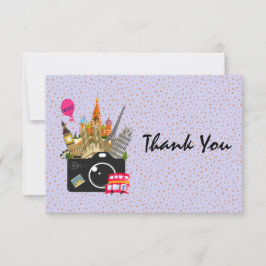 Tarjeta De Agradecimiento Marcas europeas con cámara gracias