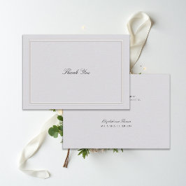 Tarjeta De Agradecimiento Marco clásico moderno formal elegante boda marfil