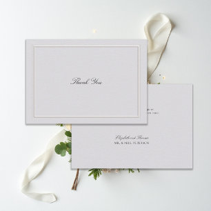 Tarjeta De Agradecimiento Marco clásico moderno formal elegante boda marfil