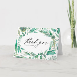 Tarjeta De Agradecimiento Marco de acuarela boho eucalipto y suculentas