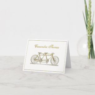 Tarjeta De Agradecimiento Marco de Bicicleta Dorada Construida Para Dos H