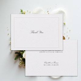 Tarjeta De Agradecimiento Marco de boda de perla elegante clásico moderno fo