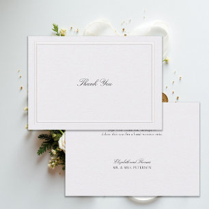 Tarjeta De Agradecimiento Marco de boda de perla elegante clásico moderno fo