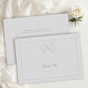 Tarjeta De Agradecimiento Marco de Cresta de Corona de Laurel Clásico Boda F