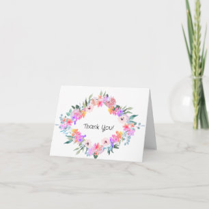 Tarjeta De Agradecimiento Marco de diamante floral
