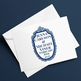 Tarjeta De Agradecimiento Marco de imagen azul eduardiano