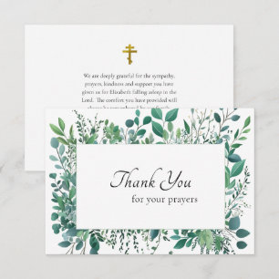 Tarjeta De Agradecimiento Marco de vegetación elegante funeral ortodoxo