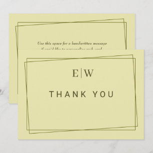 Tarjeta De Agradecimiento Marco elegante sobre el Boda celestial de monogram