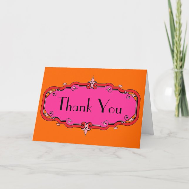 Tarjeta De Agradecimiento Marco elegante y floreciente (Anverso)