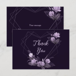 Tarjeta De Agradecimiento Marco geométrico violeta violeta morado de la fies