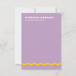 Tarjeta De Agradecimiento Marco ondulado amarillo blanco morado y soleado pe