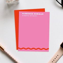 Tarjeta De Agradecimiento Marco ondulado rojo y rosado oscuro Personal