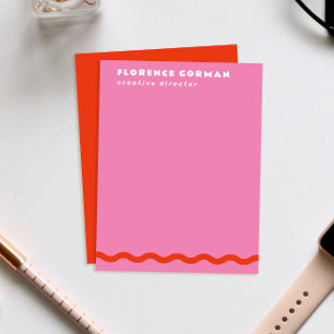 Tarjeta De Agradecimiento Marco ondulado rojo y rosado oscuro Personal