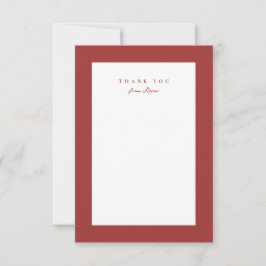 Tarjeta De Agradecimiento Marco tuiteado clásico simple rojo personalizado