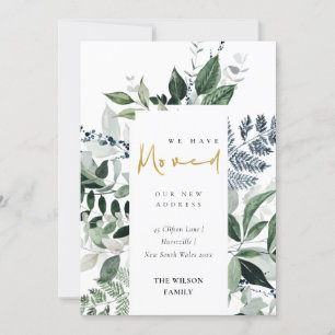 Tarjeta De Agradecimiento Marco verde de la vegetación del oro que hemos mov