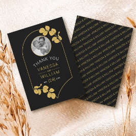 Tarjeta De Agradecimiento Marco y hojas de inspiración jovenzal