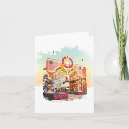 Tarjeta De Agradecimiento Mardi Gras Arch Galveston, inspirado en las acuare
