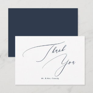 Tarjeta De Agradecimiento Marea azul marino colores de bricolaje Luxe Script