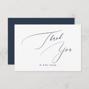 Tarjeta De Agradecimiento Marea azul marino colores de bricolaje Luxe Script