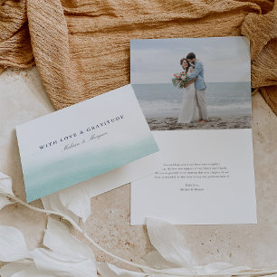 Tarjeta De Agradecimiento Mareas de lastre   Boda de acuarela costera
