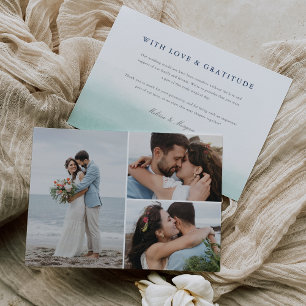 Tarjeta De Agradecimiento Mareas de lastre   Foto Boda de acuarela costera
