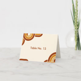 Tarjeta De Agradecimiento marfil negrita retro 1970 número de tabla Boda