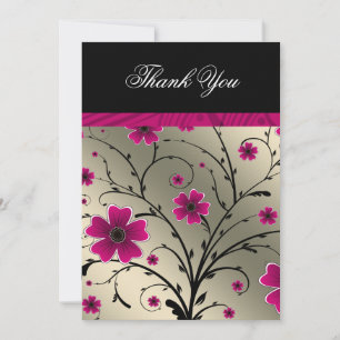 Tarjeta De Agradecimiento marfil rosa floral gracias