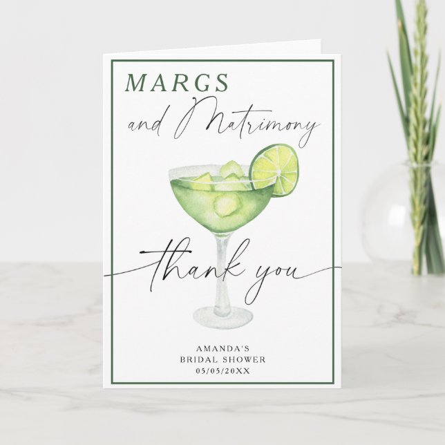 Tarjeta De Agradecimiento Margarita acuarela Gracias Despedida de soltera  (Anverso)