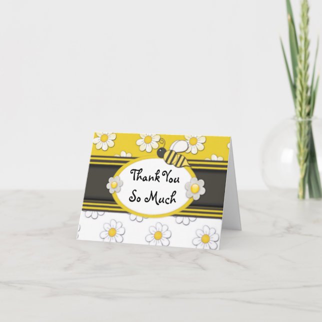 Tarjeta De Agradecimiento Margarita Amarilla Gracias (Anverso)