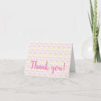 Tarjeta De Agradecimiento Margarita Rosa Verde Personalizada Femenina