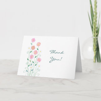 Tarjeta De Agradecimiento Margaritas Campestres Flores Simples Dibujadas a M