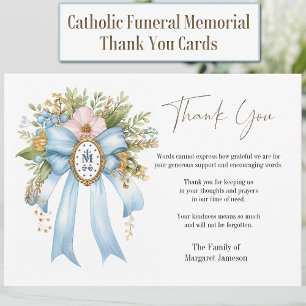 Tarjeta De Agradecimiento María Floral Católica Compasión por la Condolencia