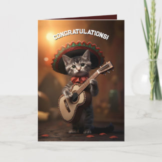 Tarjeta De Agradecimiento Mariachi Kitten