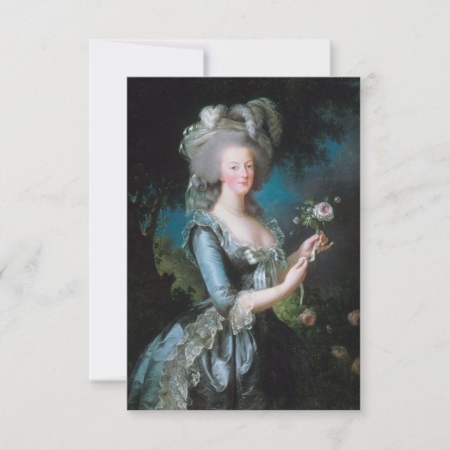 Tarjeta De Agradecimiento Marie Antoinette con un Rosa de Elisabeth Le Brun (Anverso)