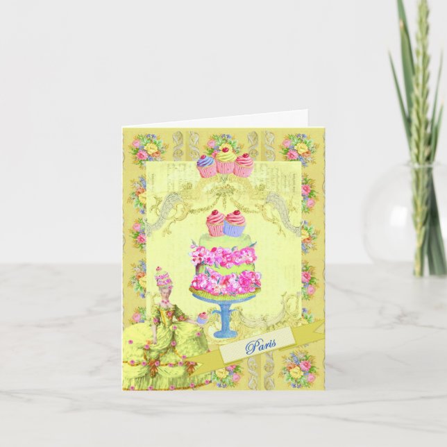Tarjeta De Agradecimiento ¡Marie Antoinette Déjenlos Comer Pastel! (Anverso)