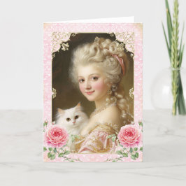 Tarjeta De Agradecimiento Marie Antoinette,French,Paris,cat,portrait,カード