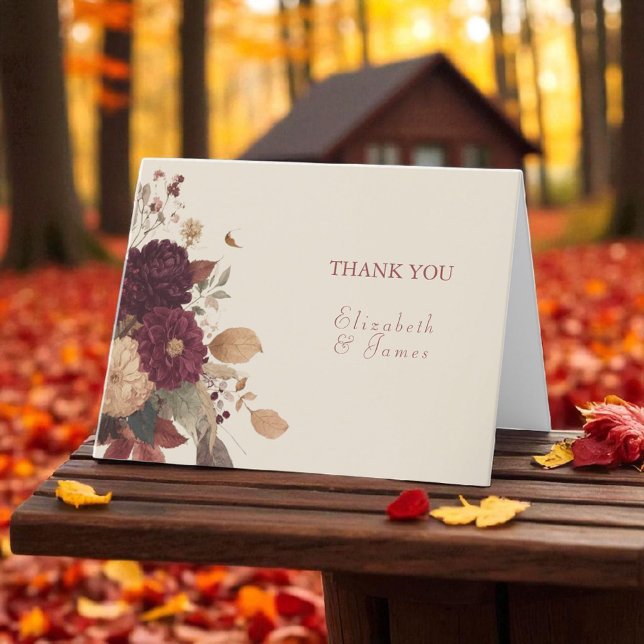 Tarjeta De Agradecimiento Marigold Rustic Boho Autumn Boda Floral (Subido por el creador)